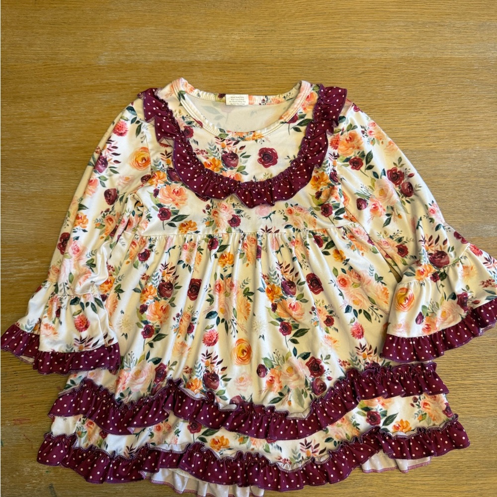 Floral Ruffle Dress Set 4T - Picture 11 of 11